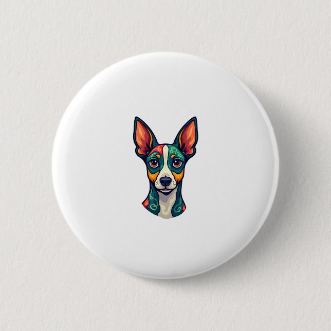 Chihuahua Abstrakte Malerfarbe Niedlicher Hund (7) Button (Vorderseite)