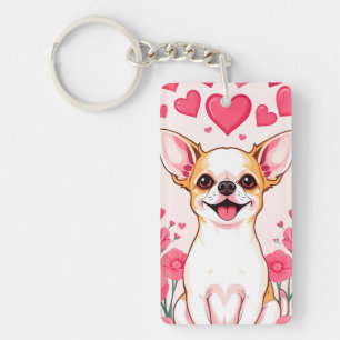 Chihuahua Adorable Avec des Cœurs Roses