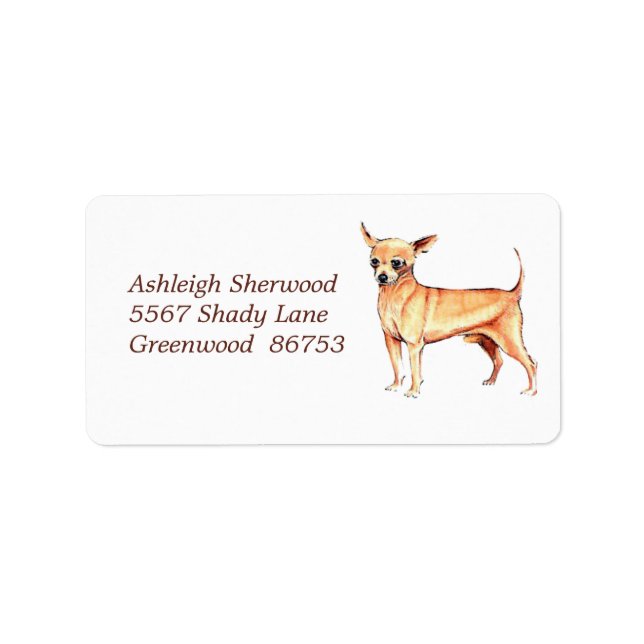 Chihuahua-Adressatenkennzeichen Adressaufkleber (Vorne)