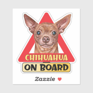 Chihuahua an Bord Mexikanisches Hund Rot Verkehrsz Aufkleber