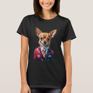 Chihuahua Anzug Hund Farbenfrohe Funny Funny Anima T-Shirt