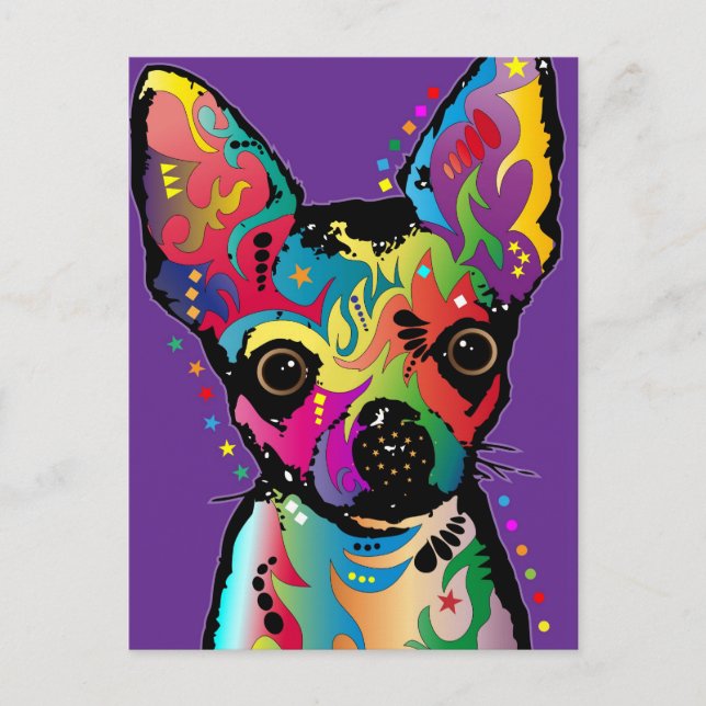 Chihuahua Art Postkarte (Vorderseite)