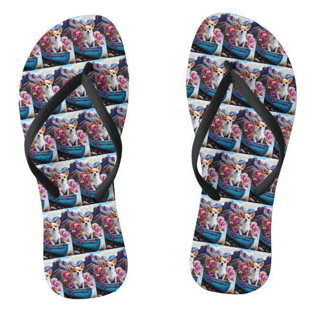 Chihuahua auf dem Paddle: Ein Landschaftliches Abe Flip Flops (Fußbett)