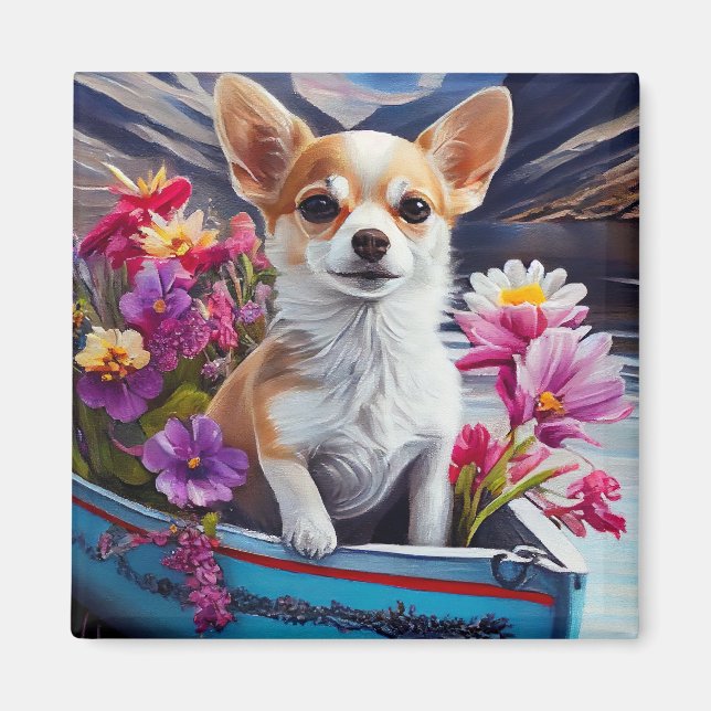 Chihuahua auf dem Paddle: Ein Landschaftliches Abe Magnet (Vorne)