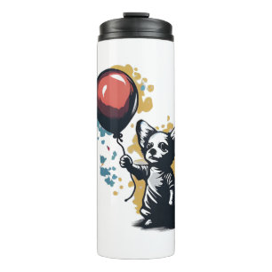 Chihuahua Balloon Niedlich Dog Chiwawa Funny Thermosbecher
