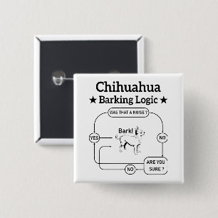 Chihuahua Barking Logic Funny Doppy Sarcastic Button