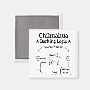 Chihuahua Barking Logic Funny Doppy Sarcastic Magnet