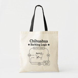 Chihuahua Barking Logic Funny Doppy Sarcastic Tragetasche