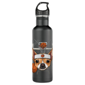 Chihuahua Basketball Dog Liebt Basketball Spieler Edelstahlflasche