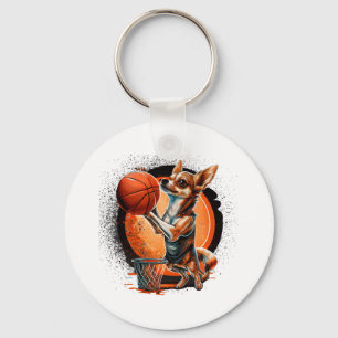Chihuahua Basketball Player Sport Dunk Schlüsselanhänger