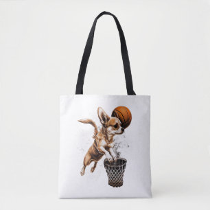 Chihuahua Basketball Player Sport Dunk Tasche