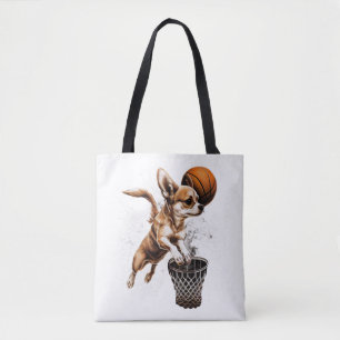Chihuahua Basketball Player Sport Dunk Tasche