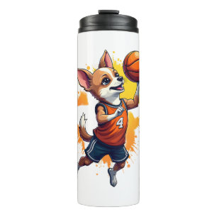 Chihuahua-Basketballspieler-Sport-Dunk-Kopie Thermosbecher