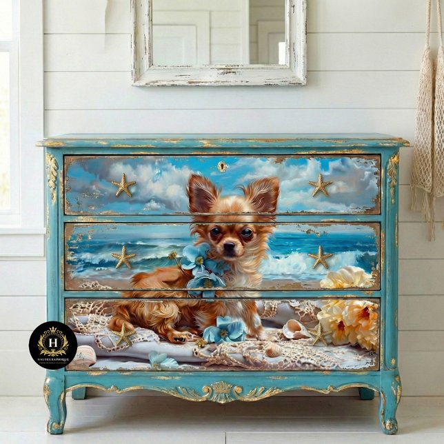 Chihuahua Beach Decoupage Seidenpapier (Von Creator hochgeladen)