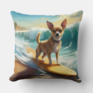Chihuahua Beach Surfmalerei Kissen