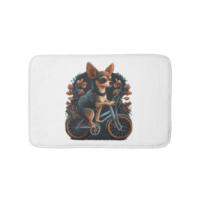 Chihuahua Bike Bicycle Dog Cycling Badematte (Vorderseite)