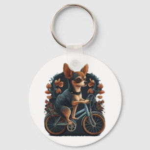 Chihuahua Bike Bicycle Dog Cycling Schlüsselanhänger