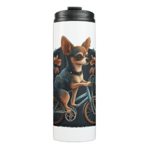 Chihuahua Bike Bicycle Dog Cycling Thermosbecher