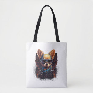 Chihuahua Biker Motorcyer Riding Dog Vater Tasche
