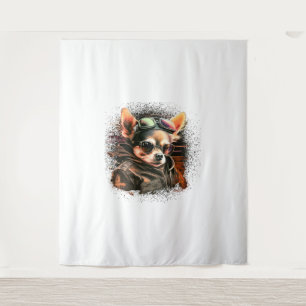 Chihuahua Biker Motorcyer Riding Dog Vater Wandteppich