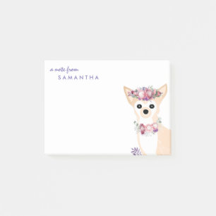 Chihuahua-Blumen-Power-Anmerkungen Post-it Klebezettel