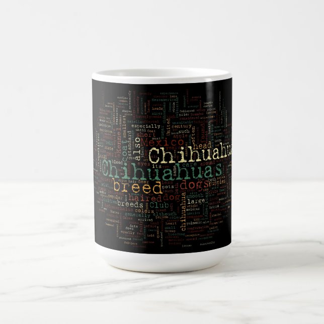 Chihuahua Breed Typografie Kaffeetasse (Mittel)