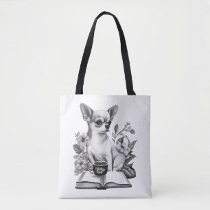 Chihuahua Buch Kaffee Tee Lesen Tasche