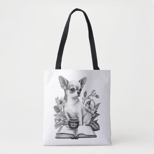 Chihuahua Buch Kaffee Tee Lesen Tasche (Vorderseite)