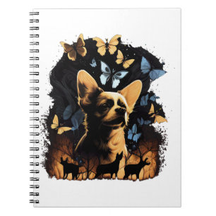 Chihuahua Butterfly Niedlich Hund Natur Frauen Notizblock
