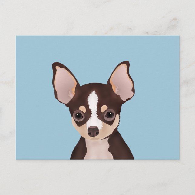Chihuahua Cartoon Postkarte (Vorderseite)