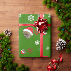 Chihuahua Chi Weihnachtsmannmütze Geschenkpapier
