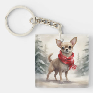 Chihuahua Chien dans Noël de neige