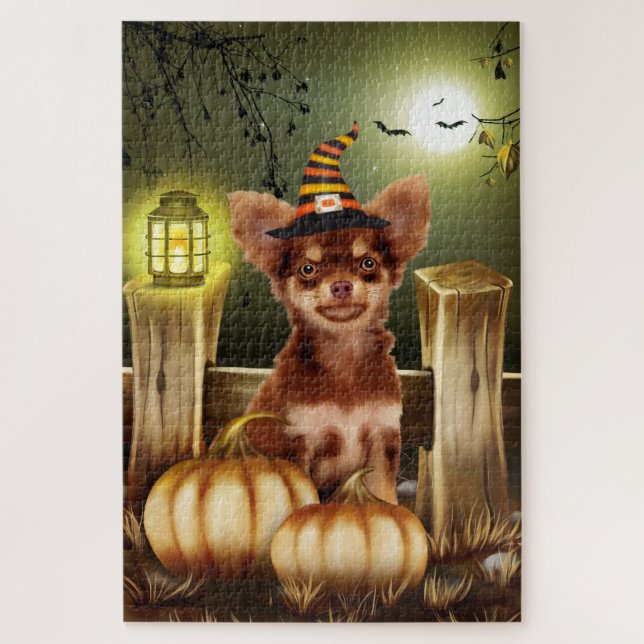 Chihuahua Chien Halloween Jigsaw Puzzle (Vertical)