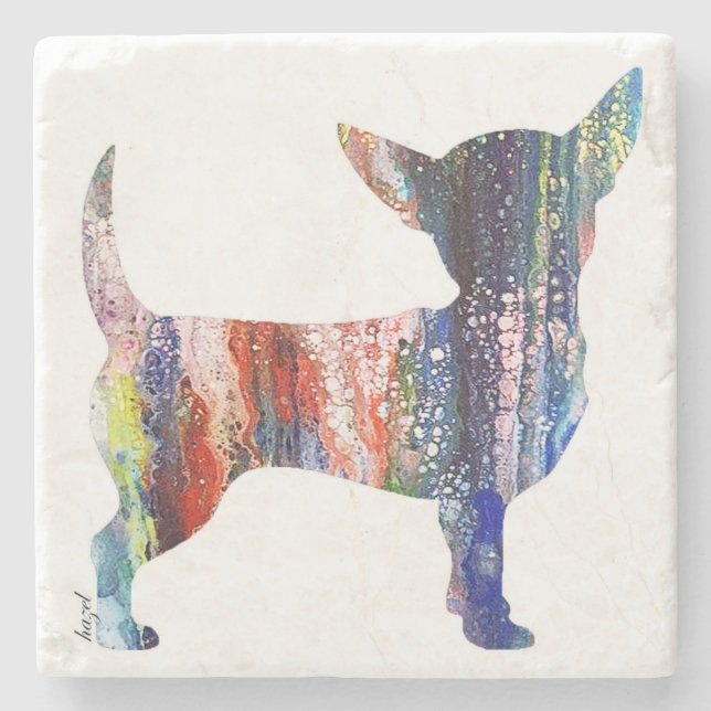 Chihuahua, Chihuahua-Geschenke, Chihuahua Steinuntersetzer (Vorderseite)