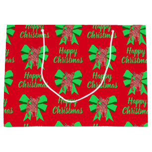Chihuahua Christmas Chien & Green Bow Grand sac ca
