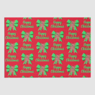Chihuahua Christmas Dog & Bow Red Seidenpapier