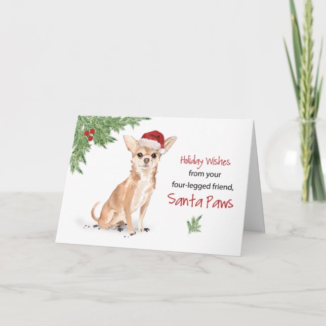 Chihuahua Christmas From Dog in Funny Weihnachtsma Karte (Vorderseite)