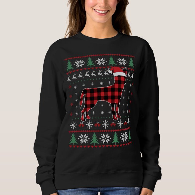 Chihuahua Christmas Pajama Red Kariert Dog Ugly Sw Sweatshirt (Vorderseite)