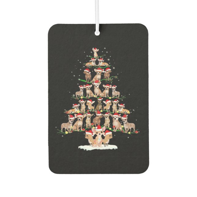 Chihuahua Christmas Tree Funny Tee Xmas Chihuahua  Autolufterfrischer (Vorderseite)