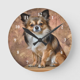 Chihuahua Clock Runde Wanduhr
