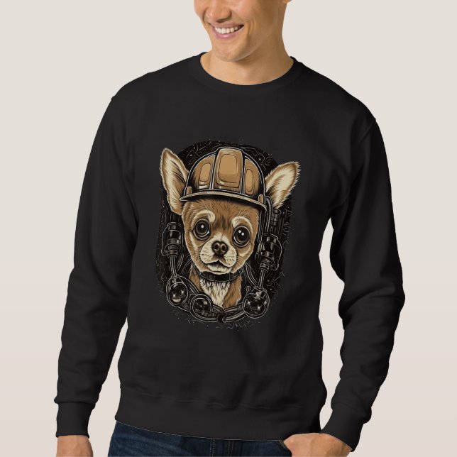 Chihuahua Construction Worker Construction Excavat Sweatshirt (Vorderseite)