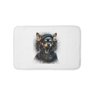 Chihuahua Cool Dog Rap Angesagt-Hop Gangster Badematte