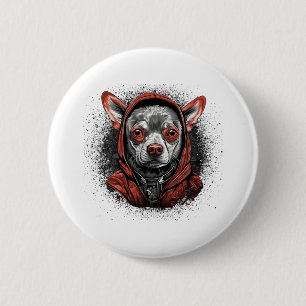 Chihuahua Cool Dog Rap Angesagt-Hop Gangster Button