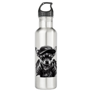 Chihuahua Cool Dog Rap Angesagt-Hop Gangster Edelstahlflasche