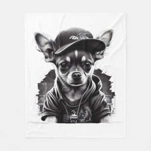 Chihuahua Cool Dog Rap Angesagt-Hop Gangster Fleecedecke