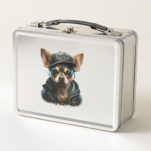 Chihuahua Cool Dog Rap Angesagt-Hop Gangster Metall Brotdose