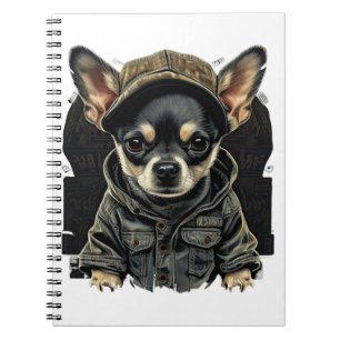 Chihuahua Cool Dog Rap Angesagt-Hop Gangster Notizblock
