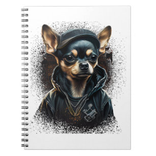 Chihuahua Cool Dog Rap Angesagt-Hop Gangster Notizblock