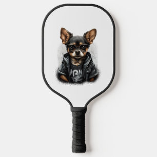 Chihuahua Cool Dog Rap Angesagt-Hop Gangster Pickleball Schläger