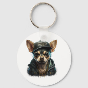 Chihuahua Cool Dog Rap Angesagt-Hop Gangster Schlüsselanhänger
